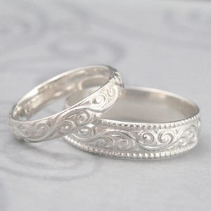 Bands Affordable Wedding Rings His Hers Wedding Band Pattern Wedding Set Silver Band Elegant Wedding Ring Womens Flourish Rings Blazer Arts