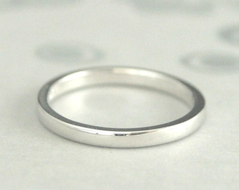 18K Gold Band 18K Gold Ring Women's Gold Band Women's Gold Ring Gold Wedding Band Gold Wedding Ring 2mm x 1.5mm Substantial Ring Plain Jane