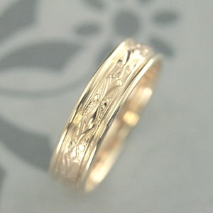 Men&#39;s Gold Band Gold Wedding Ring Antique Style Band Men&#39;s Gold Ring Gold Wedding Band Edwardian Band Unique Wedding Band Solid Gold Ring