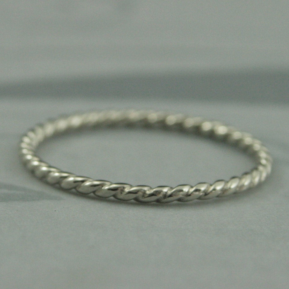 Precious Pieces Sterling Silver CZ Heart Baby Ring - Rope Band For Toddlers & Keepsake Gift