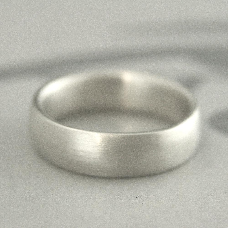 Comfort Fit Band Silver Mens Ring Court Style Ring Court Style Band Comfort Fit Ring Mens Wedding Band Mens Wedding Ring Silver 6mm Band Brushed