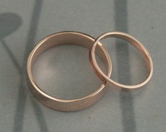14K Rose Gold 1mm Flat Bridal Wedding Ring Band