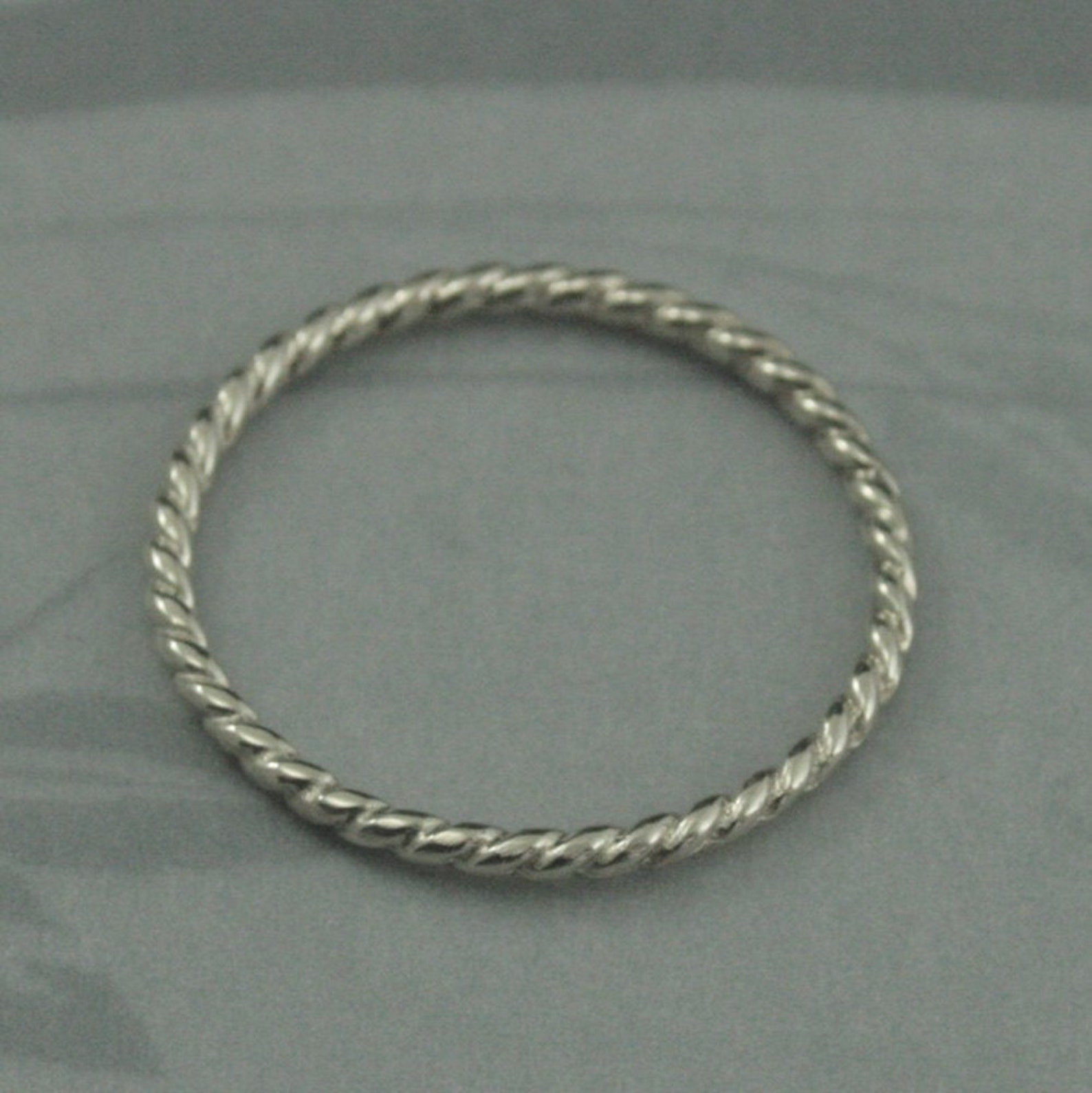 White Gold Twist Ring Rope Band White Gold Rope Ring Thin | Etsy