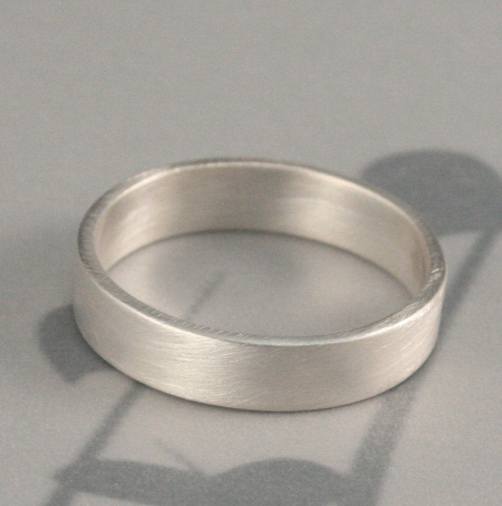 Solid 925 Sterling Silver 7mm Flat Wedding Band