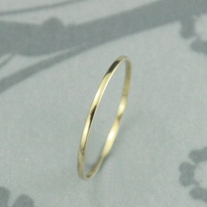 Solid 18K Gold Band Thin Rose, Yellow or White Gold Ring Super Skinny Minnie Plain Jane Stacking Ring or Thin Wedding Band Spacer Band