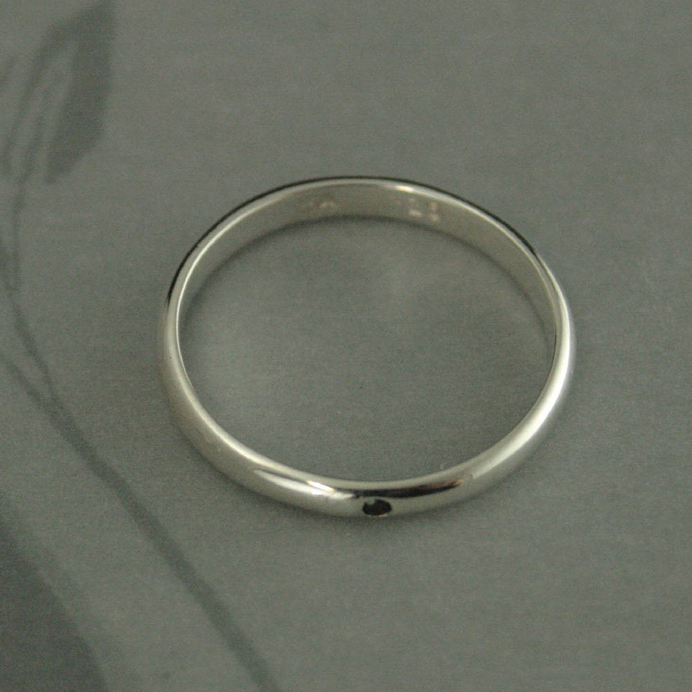 Black Diamond Ring Silver Wedding Band 2.5mm Wide Ring Womens | Etsy