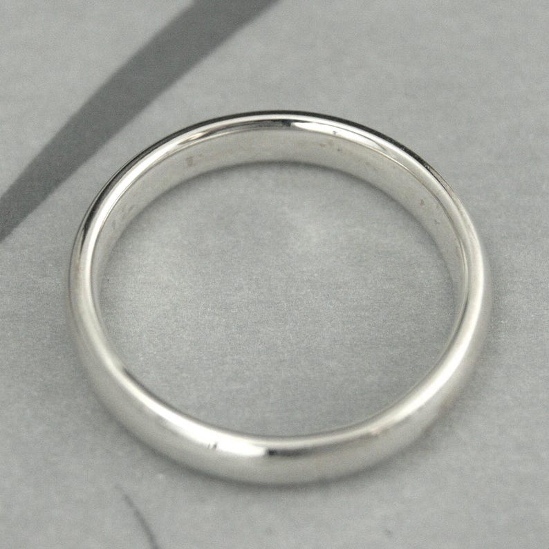 Comfort Fit Ring Sterling Silver Band Mens Wedding Ring Womens Wedding Band Silver Comfort Fit Band 4mm Wide Band Promise Ring for Him image 2
