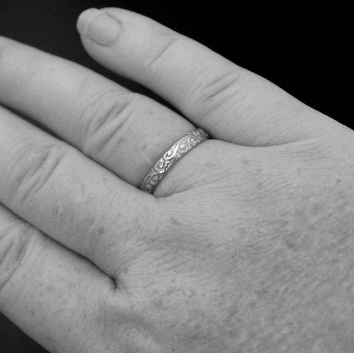 10K Gold Wedding Rings 10K Wedding Set Flourish and Rococo Etsy