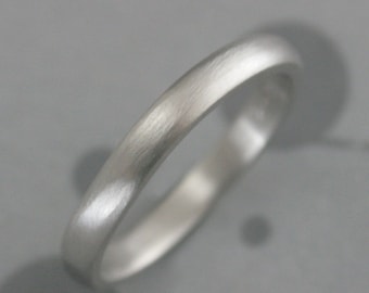 Platinum 3mm Wide Comfort Fit Band Platinum Wedding Ring Handmade Platinum Wedding Ring Rounded Exterior and Interior Ring Made Just for YOU