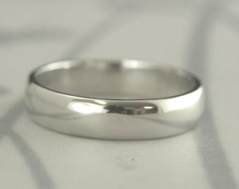 Platinum 5mm Band Men's Platinum Band Half Round Band Traditional Wedding Ring Plain Jane Ring Wide Platinum Ring Men Wedding Band Platinum