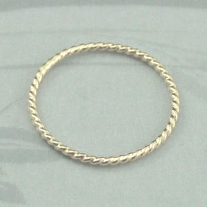 Band Twist Ring Gold Twist Band Thin Twist Ring Rope Gold Band Stacking Ring Gold Stackable Band 14K Twist Ring Women's Wedding Band Gold image 2