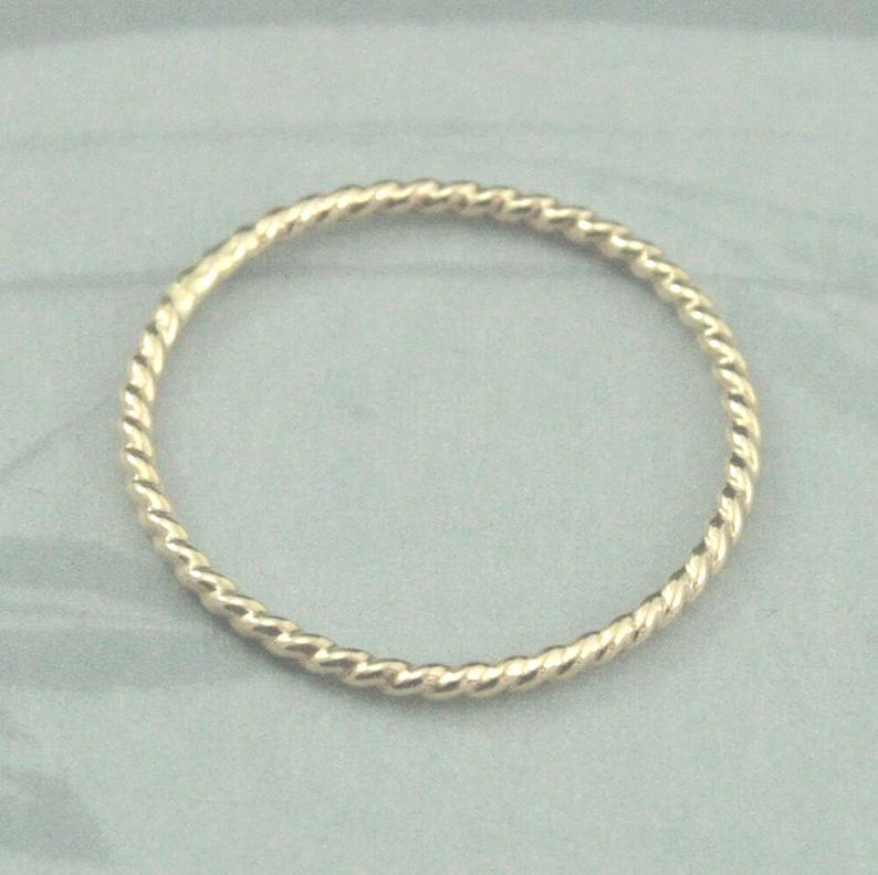 Band Twist Ring Gold Twist Band Thin Twist Ring Rope Gold Band Stacking Ring Gold Stackable Band 14K Twist Ring Women's Wedding Band Gold image 2