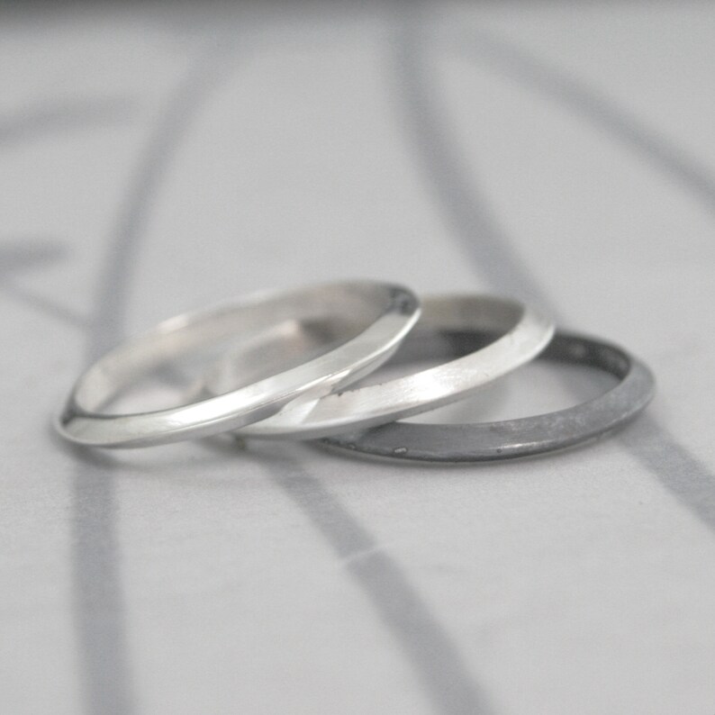 Knife Edge Band Sterling Silver Saturn Ring Triangular Band Knife Edge Ring Solid 925 Sterling Silver Recycled and Handmade Blazer Arts image 2