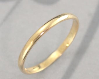 22K Ring Solid 22K Gold Wedding Band 2mm Wide Plain Jane Domed Wedding Band for Her Women's Gold Ring 22K Gold Wedding Ring Recycled Gold