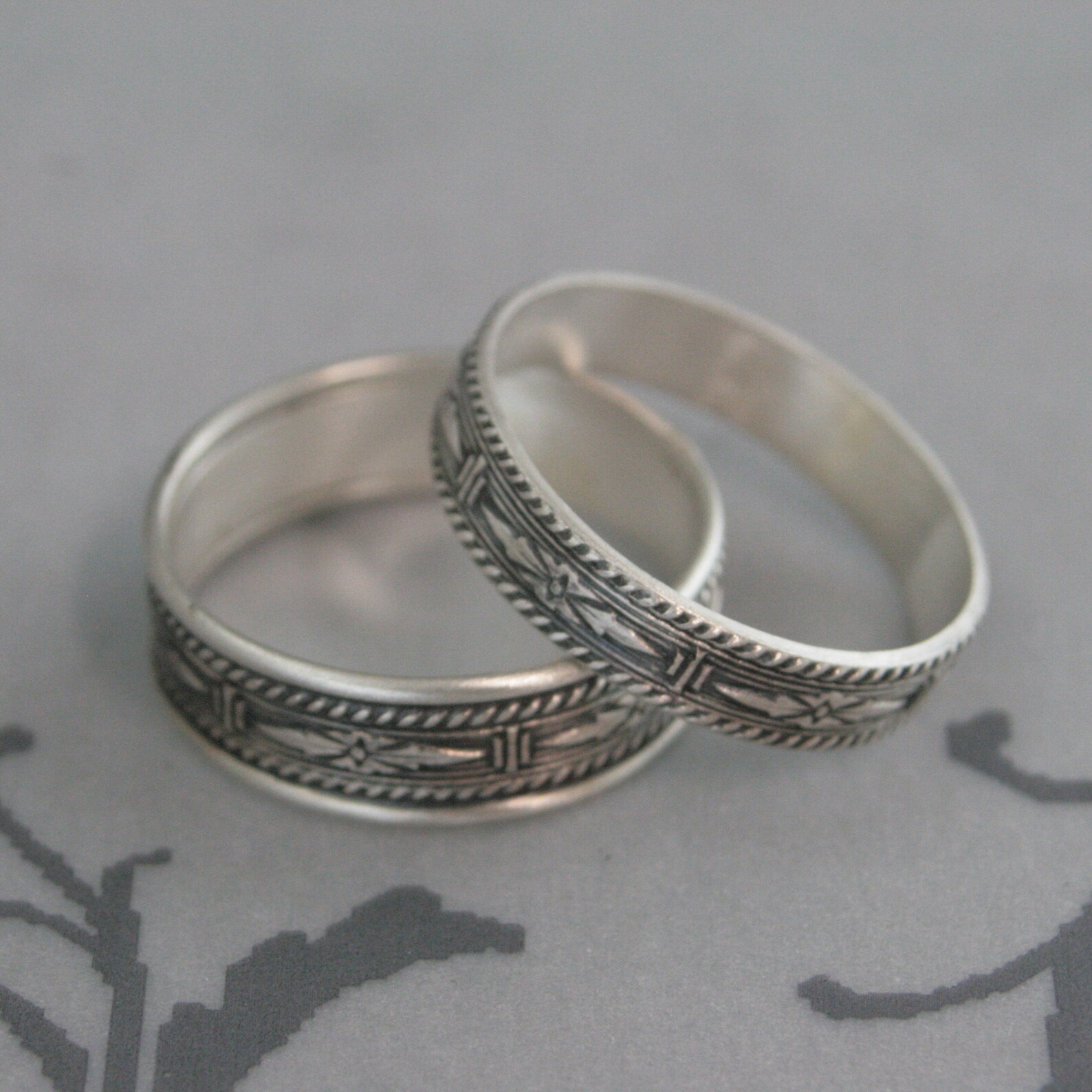 Rings Western Wedding Set Cowboy Rings Cowgirl His and Hers Etsy