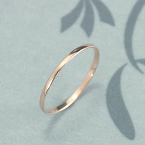 Thin Rose Gold Band Super Skinny Minnie 1mm Wide by .5mm Thick Rose Gold Midi Ring 10K Rose Gold Ring Petite Band Women&#39;s Wedding Ring
