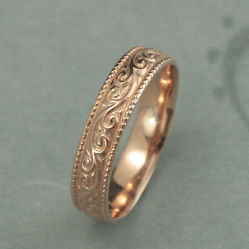 Big Patterned Rings Ring Patterned Band Wedding Ring Patterned Flourish Wide Ring - Etsy
