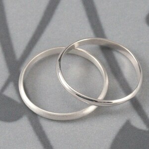 The Perfect Pair Set of 2 Silver Rings Men's Wedding Band Women's Wedding Ring Silver Wedding Rings Wedding Band Set Traditional Bands image 3