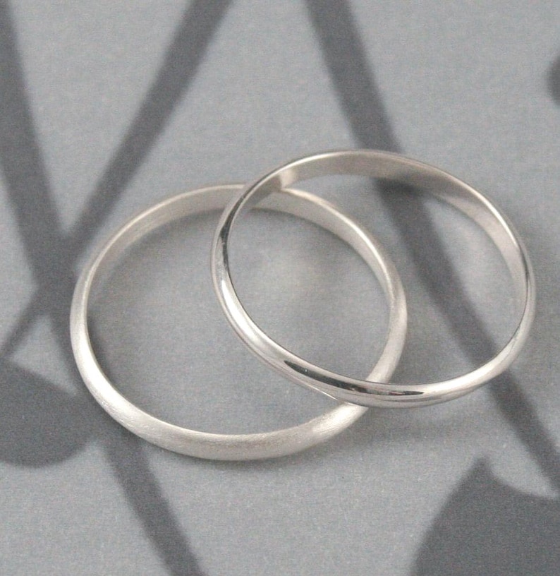 The Perfect Pair Set of 2 Silver Rings Men's Wedding Band Women's Wedding Ring Silver Wedding Rings Wedding Band Set Traditional Bands image 3