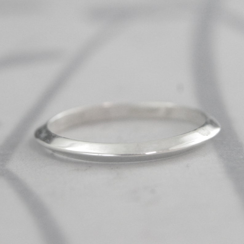 Knife Edge Band Sterling Silver Saturn Ring Triangular Band Knife Edge Ring Solid 925 Sterling Silver Recycled and Handmade Blazer Arts image 6
