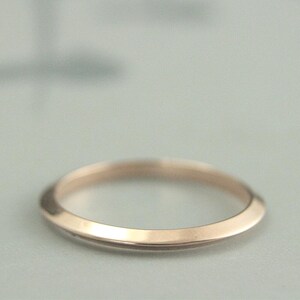 Solid 14K Rose Gold Knife Edge Band Women's Rose Gold Wedding Band Gold Wedding Band Gold Wedding Ring Spacer Ring Knife Edge Ring Saturn image 3