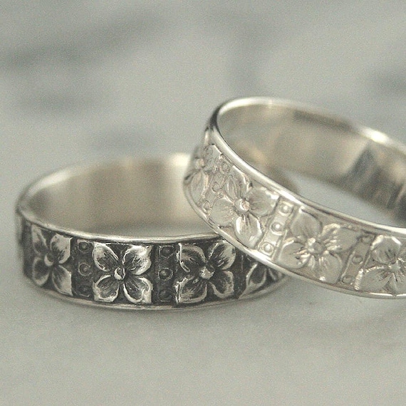 Bague en argent motif cachemire Tourbillon et anneau de
