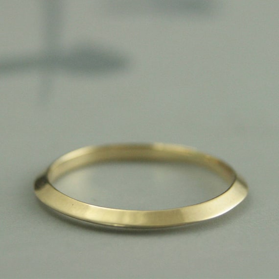 Knife Edge Ringyellow Gold Spacer Ringsaturn's Ringstacking Ringwomen's  Wedding Ring14k Gold Spacergold Knife Edge Bandthin Ring 