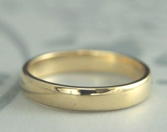 Wedding Ring 18K Wedding Band Men’s Wedding Ring Women’s Wedding Band 18K Men’s Ring 18K Women’s Band 4mm Simple Wedding Ring Half Round