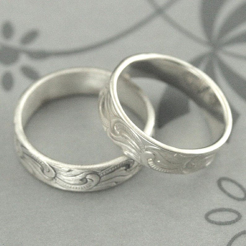 Anillo Gran Ola Anillo de Plata con Diseño Anillo Tsunami Anillo Art Déco Anillo de Pergamino Anillo Art Déco de Plata Anillo Japonés para Hombre Anillo Noche Estrellada de Plata para Hombre imagen 2