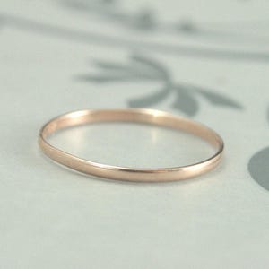 Rose Gold Wedding Band Women's Wedding Band Rings for Women Skinny Minnie 1.5mm by .75mm Women's Rose Gold Ring 10K Rose Gold Band Thin Ring