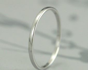 Buy Thin Platinum Ring Solid Platinum by 1mm Rounded