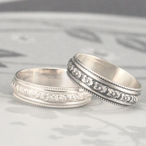 Milgrain Ring Roses Band Milgrain Band Rose Ring Floral Wedding Band Rosy with an Edge Ring Women’s Wedding Band Men’s Wedding Ring Flower