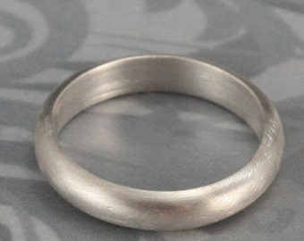 Chunky Silver Band--4mm Plain Jane Thick--Sterling Silver Band--Wide Half Round Ring--Women's Wedding Ring--Men's Wedding Ring--Custom Made