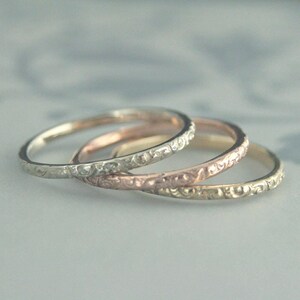 Rose Gold Wedding Band~Rose Gold Ring~Women's Wedding Ring~Thin Rose Gold Band~10K Gold Band~Antique Style Ring~Vintage Style Band~Rococo image 5