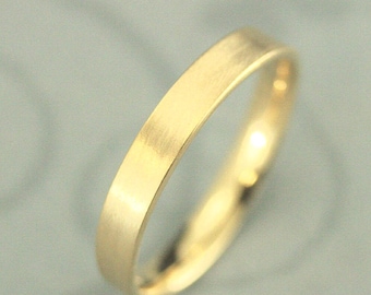 18K Gold Wedding Ring Solid 18K Gold Wedding Band for Him or Her 4mm Wide Flat Band with Comfort Fit Interior 18K Gold Comfort Fit Ring