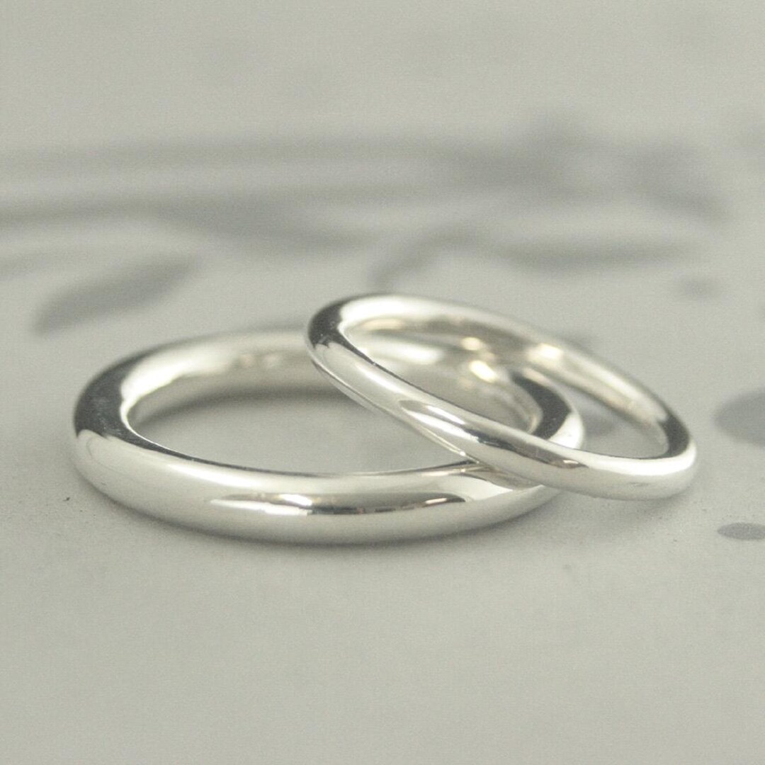 Wedding Silver Rounds Silver Wedding Rings Full Round Bands 2mm and 3mm Round Rings Silver ...