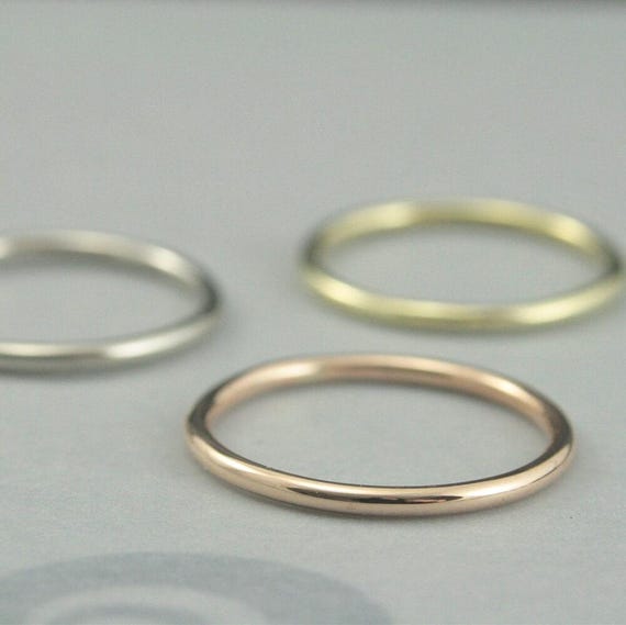 Thick Roll Me Round Ring 1.5mm in Diameter Full Round Band Solid 14K Gold Ring Handmade 14 Gauge Band Gold Spacer Ring Comfort Fit Band