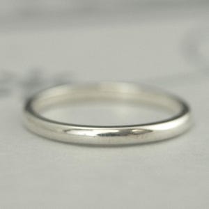 Plain Silver Band Simple Silver Band 2mm Wide Ring Women&#39;s Wedding Band Stacking Ring Stackable Band Thick Band Substantial 2mm by 1.5mm