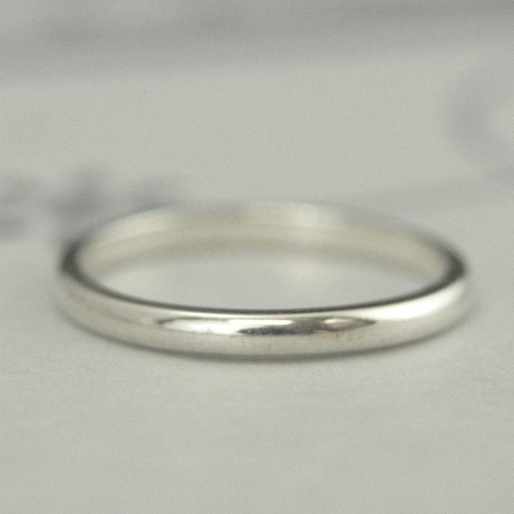 Bague Ancienne En Argent Massif 925 - Style Jonc Alliance Dôme - Taille 48 - Créateur Masque