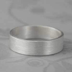 Men's Wedding Band Modern Wedding Band Simple Wedding Band Simple Silver Ring 6mm Wide Band Straight & Narrow Design Flat Edge Band