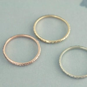 Rose Gold Wedding Band~Rose Gold Ring~Women's Wedding Ring~Thin Rose Gold Band~10K Gold Band~Antique Style Ring~Vintage Style Band~Rococo image 4