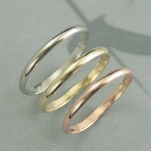 Tricolor Solid Gold Stacking Set--10K Gold Tricolor Bands--One Each in Rose Gold, Yellow Gold and White Gold--Set of 3 Hand Made Bands
