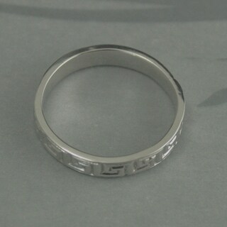 Anello Uomo TTstyle 6mm In Acciaio Con Placcato Oro E Incisione Greco – Regalo