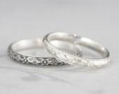 Silver Wedding Ring for Women Patterned Band Wedding Women's Silver Ring Renaissance Band Stacking Ring Milgrain Wedding Band Milgrain Ring