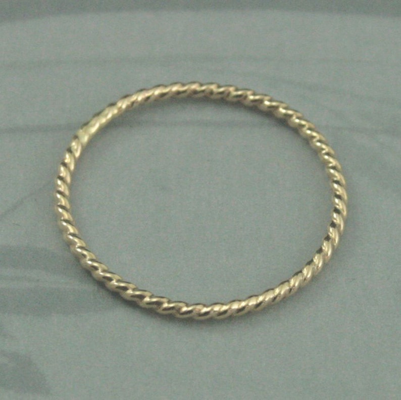 Band Twist Ring Gold Twist Band Thin Twist Ring Rope Gold Band Etsy