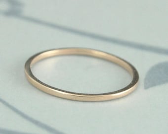 Thin Gold Wedding Band 18K Gold Ring Thin Wedding Ring Flat Gold Band 18K Gold Spacer Ring YOUR Choice of Gold Color 18K Rose Gold