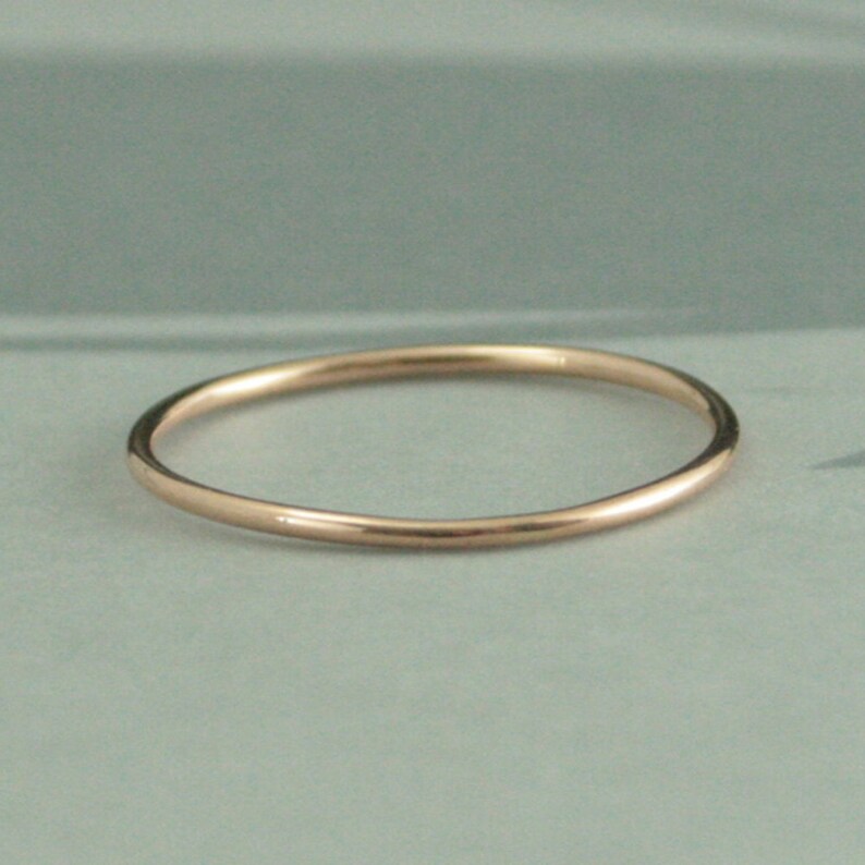 Thin Full Round Rose Gold Band--1mm Round Stacking Ring--10K Rose Gold Ring--Rose Gold Spacer Ring--Rose Gold Women/'s Thin Wedding Band