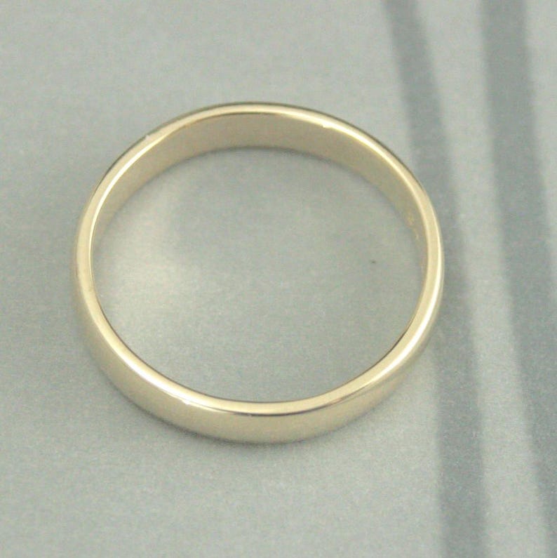 Traditional Wedding Ring~14K Gold Wedding Band~Plain Jane 4mm by 1.5mm~Men's Wedding Band~Women's Wedding Ring~Rounded Ring~Half Round Band image 4