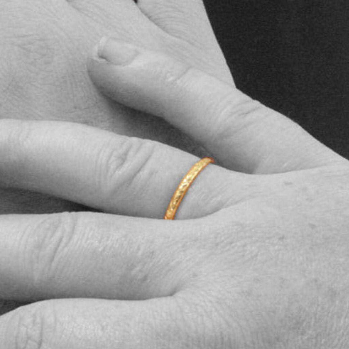 Thin Gold Ring Gold Wedding Band 18K Gold Wedding Ring Etsy