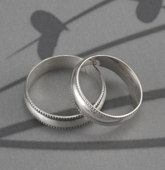 Mens Wedding Ring Not Quite Plain Jane Sterling Silver Ring